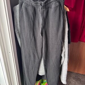 Nuuds Black Waffle Jogger Pants